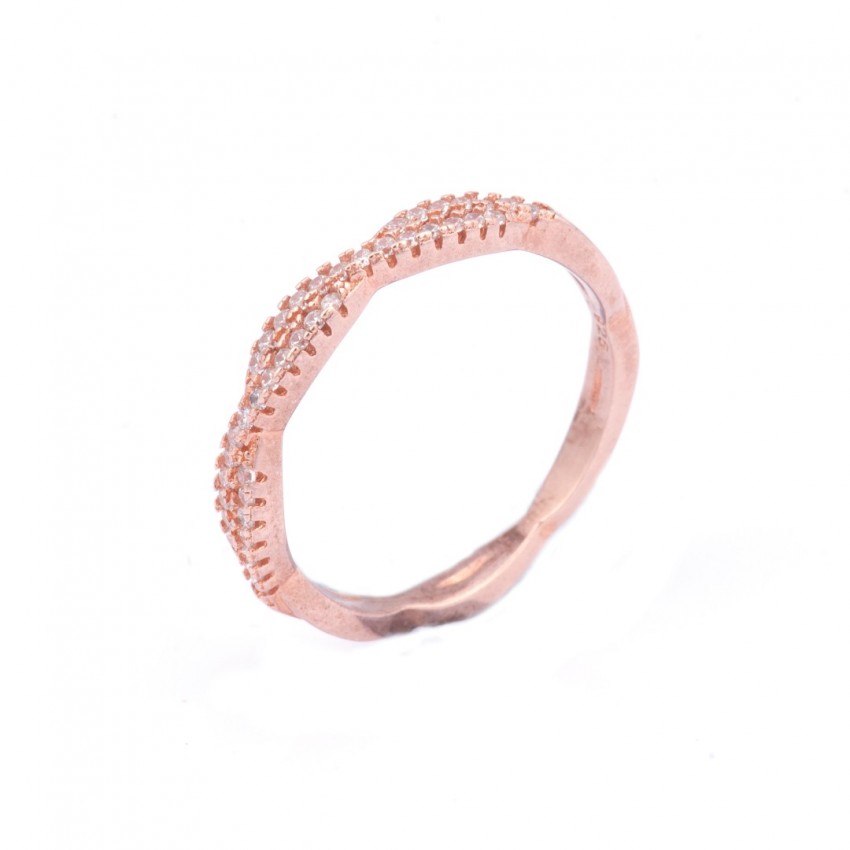 Women's braid ring gold-plated silver