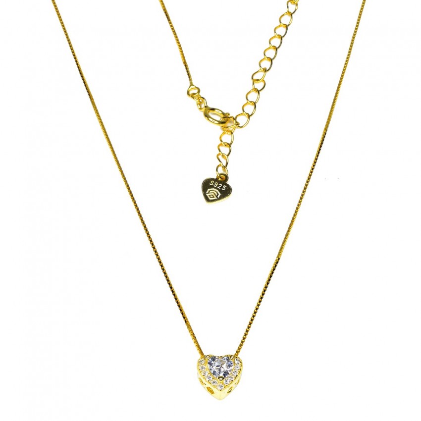 Women's silver gilded heart necklace