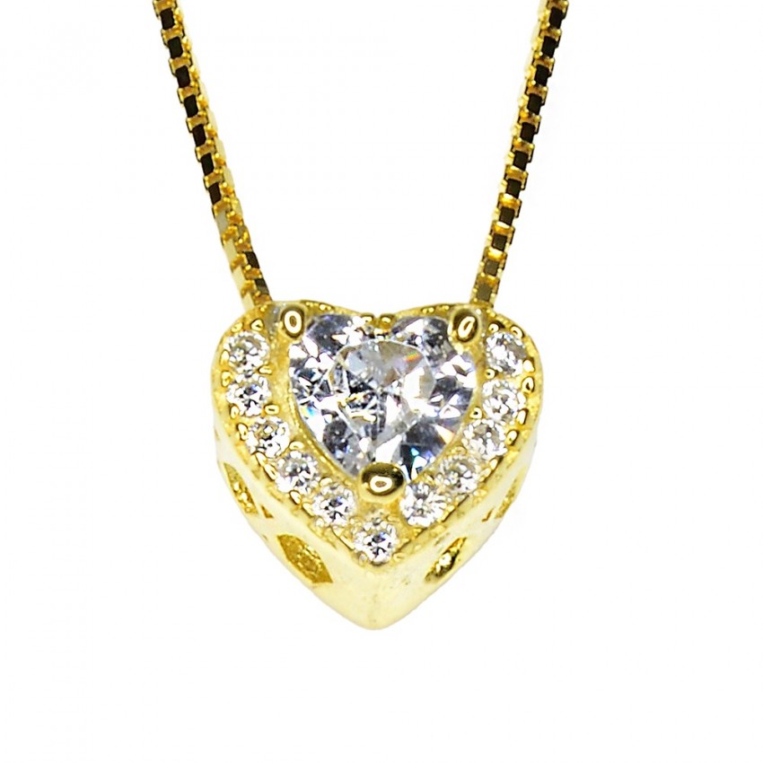 Women's silver gilded heart necklace